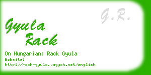 gyula rack business card